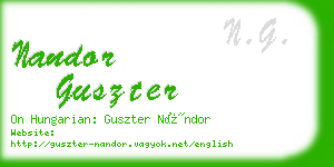 nandor guszter business card